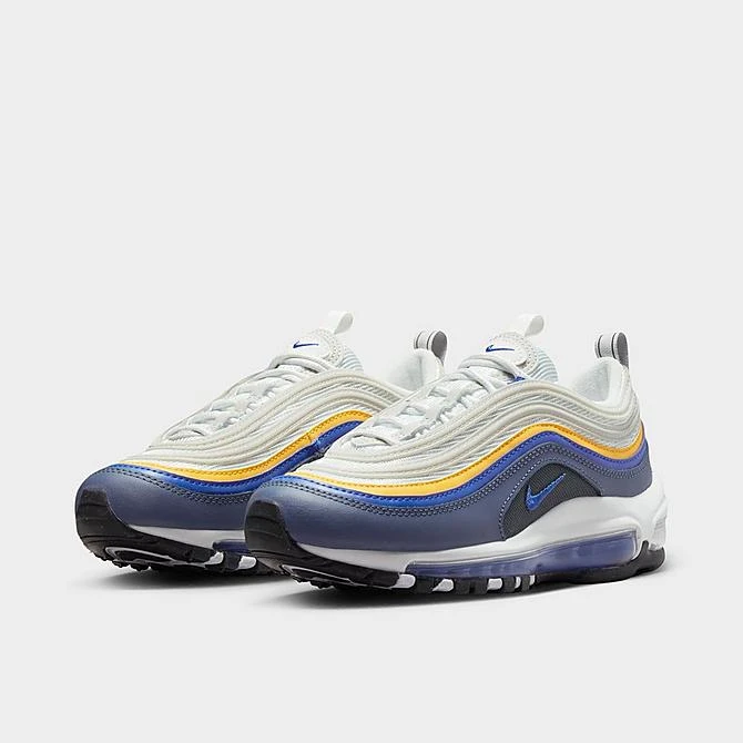 Big Kids' Nike Air Max 97 Casual Shoes Summit White/Racer Blue/Diffused Blue/Laser Orange - 921522 115 - Image 2