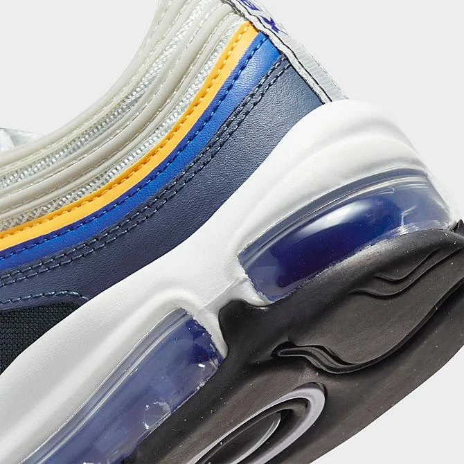 Big Kids' Nike Air Max 97 Casual Shoes Summit White/Racer Blue/Diffused Blue/Laser Orange - 921522 115 - Image 3