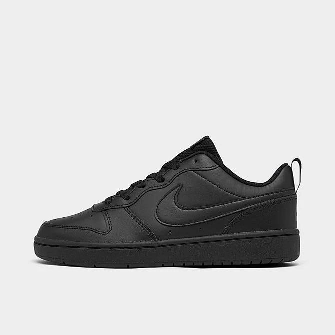 Big Kids' Nike Court Borough Low 2 Casual Shoes Black/Black/Black - BQ5448 001