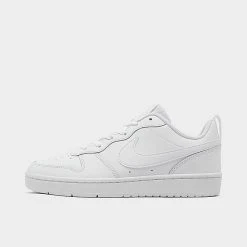 Big Kids' Nike Court Borough Low 2 Casual Shoes White/White/White - BQ5448 100