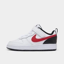 Kids' Toddler Nike Court Borough Low 2 Casual Shoes White/University Red/Black - BQ5453 110
