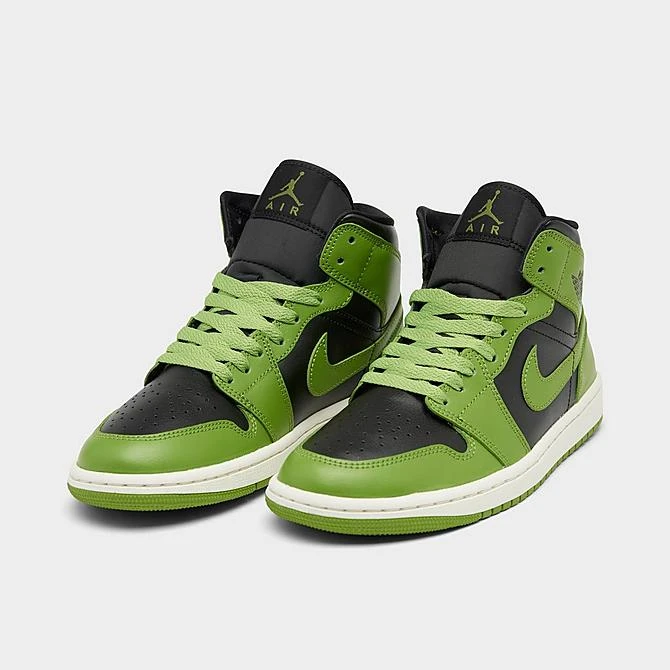 Nike Women's Air Jordan Retro 1 Mid Casual Shoes Black/Altitude Green/Sail - BQ6472 031 - Image 2