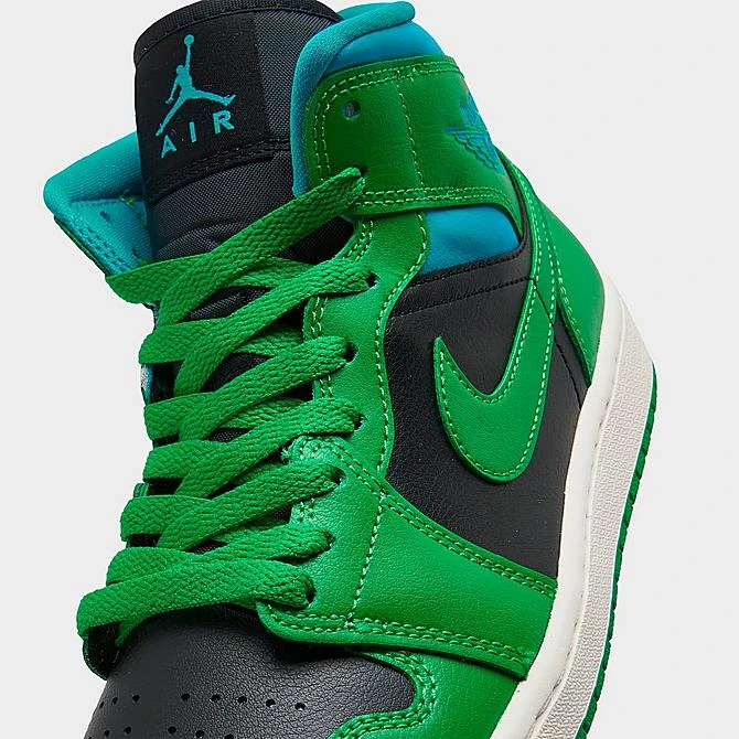 Nike Women's Air Jordan Retro 1 Mid Casual Shoes Black/Lucky Green/Aquatone/Sail - BQ6472 033 - Image 3