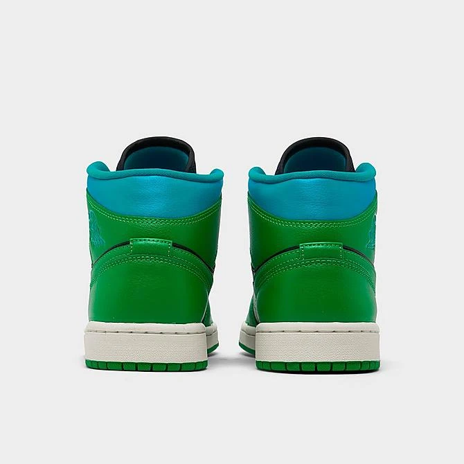 Nike Women's Air Jordan Retro 1 Mid Casual Shoes Black/Lucky Green/Aquatone/Sail - BQ6472 033 - Image 4