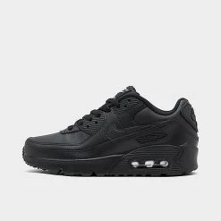 Big Kids' Nike Air Max 90 Casual Shoes Black/Black/Black/White - CD6864 001
