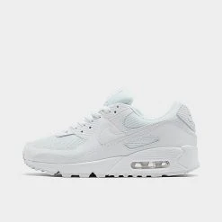 Men's Nike Air Max 90 Casual Shoes White/White/Wolf Grey - CN8490 100