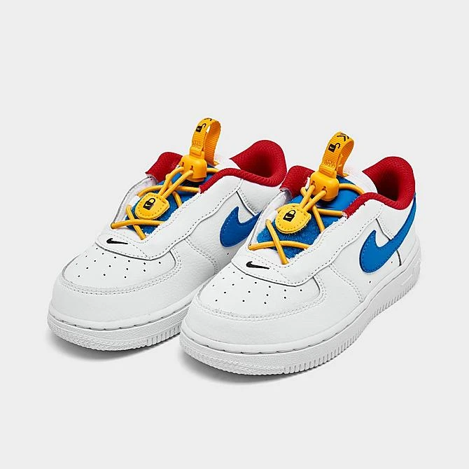 Kids' Toddler Nike Air Force 1 Toggle Casual Shoes White/Photo Blue/University Gold - CU5289 105 - Image 2
