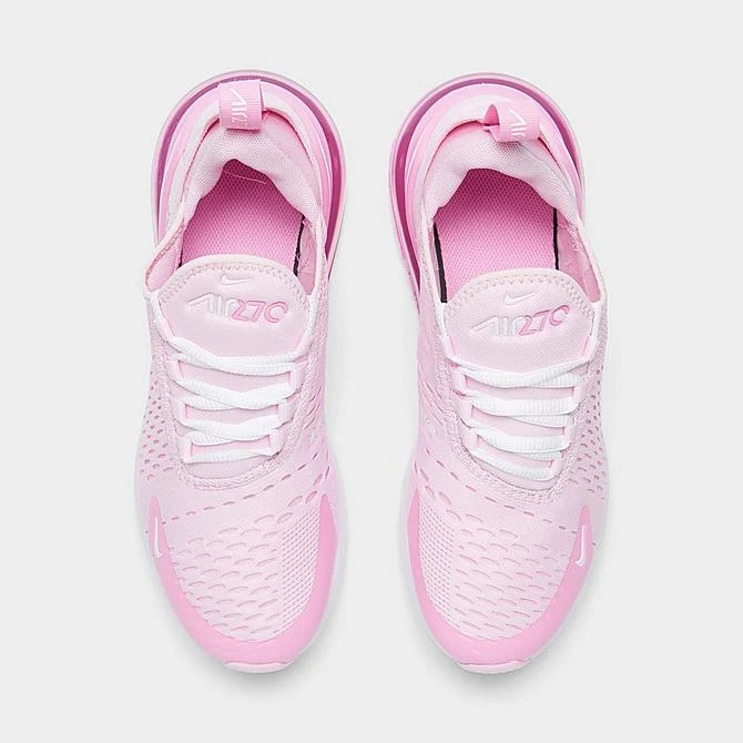 Girls' Big Kids' Nike Air Max 270 Casual Shoes Pink Foam/White/Pink Rise - CV9645 600 - Image 5