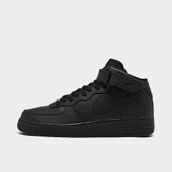 Men's Nike Air Force 1 Mid '07 Casual Shoes Black/Black - CW2289 001