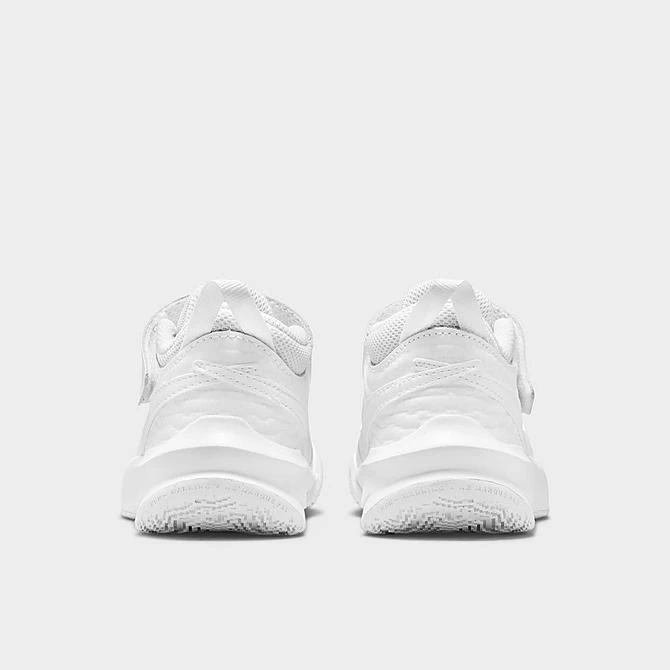 Little Kids' Nike Team Hustle D 10 Basketball Shoes White/White/Photon Dust/Volt - CW6736 101 - Image 4