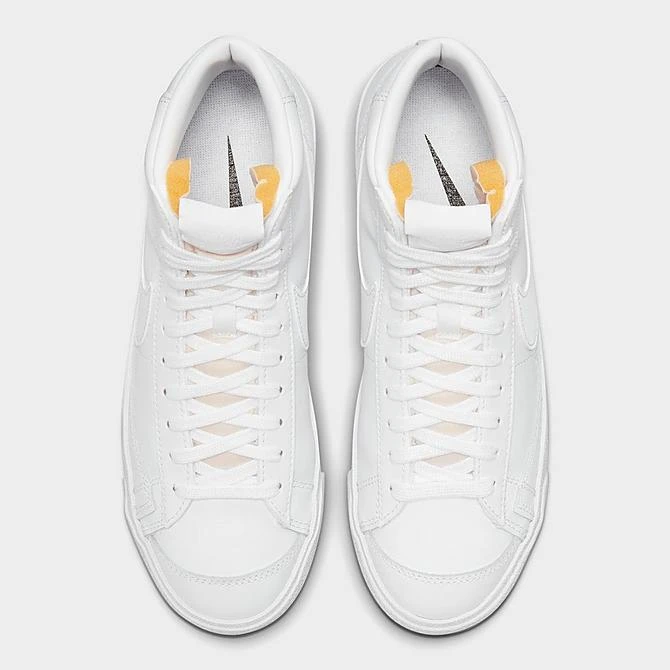 Women's Nike Blazer Mid '77 Casual Shoes White/White/White/Black - CZ1055 117 - Image 5