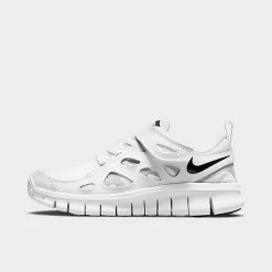Boys' Little Kids' Nike Free Run 2 Running Shoes White/Black/Wolf Grey - DA2689 100