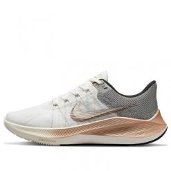 Nike Zoom Winflo 8 Gray/White/Gold Marathon Running Shoes (Low Tops/Women's/Breathable/Non-Slip) DA3056-101