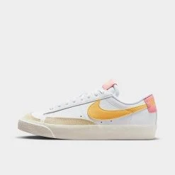 Big Kids' Nike Blazer Low '77 Casual Shoes White/Topaz Gold/Sail/Laser Orange - DA4074 117