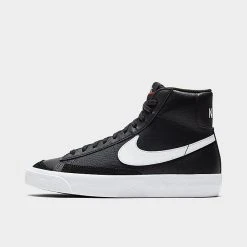Big Kids' Nike Blazer Mid '77 Casual Shoes Black/Sail/White/Total Orange - DA4086 002