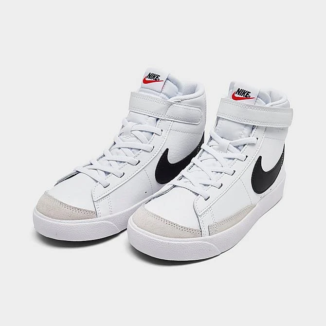 Little Kids' Nike Blazer Mid '77 Hook-and-Loop Casual Shoes White/Team Orange/Black - DA4087 100 - Image 2