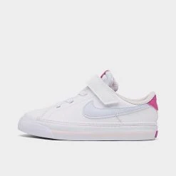 Girls' Toddler Nike Court Legacy Casual Shoes White/Football Grey/Cosmic Fuchsia - DA5382G 116