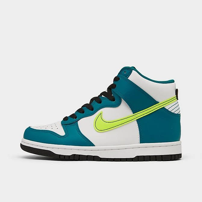 Big Kids' Nike Dunk High Casual Shoes White/Volt/Bright Spruce/Black - DB2179 109