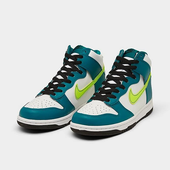 Big Kids' Nike Dunk High Casual Shoes White/Volt/Bright Spruce/Black - DB2179 109 - Image 2