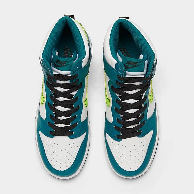Big Kids' Nike Dunk High Casual Shoes White/Volt/Bright Spruce/Black - DB2179 109 - Image 5