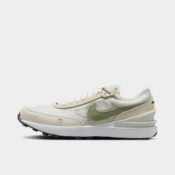 Big Kids' Nike Waffle One Casual Shoes Light Bone/Oil Green/Phantom/White - DC0481 012