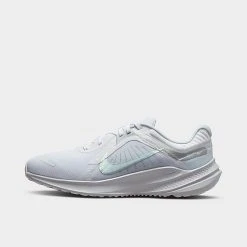Women's Nike Quest 5 Road Running Shoes White/Pure Platinum/Metallic Silver - DD9291 100