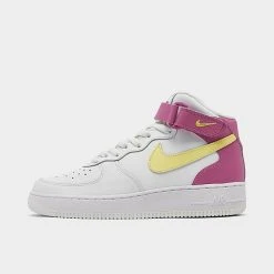 Big Kids' Nike Air Force 1 MId '07 LE Casual Shoes Summit White/Citron Tint/Cosmic Fuchsia/White - DH2933 100