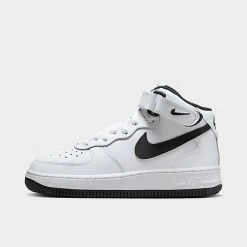 Big Kids' Nike Air Force 1 MId '07 LE Casual Shoes White/Black/White - DH2933 103