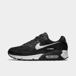 Women's Nike Air Max 90 Casual Shoes Black/Black/White - DH8010 002