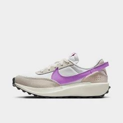 Women's Nike Waffle Debut Casual Shoes White/Rush Fuchsia/Light Orewood Brown/Sail - DH9523 104