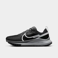 Women's Nike React Pegasus Trail 4 Trail Running Shoes Black/Dark Grey/Wolf Grey/Aura - DJ6159 001