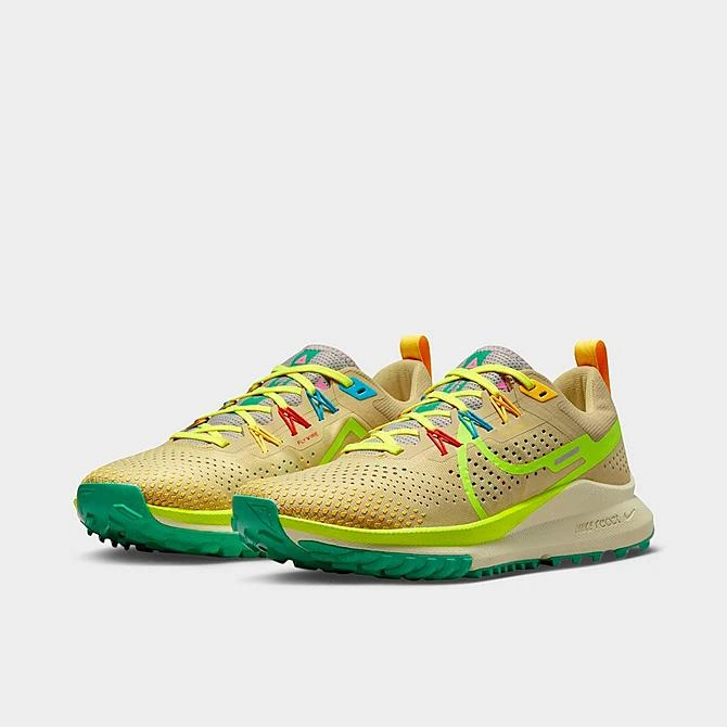 Women's Nike React Pegasus Trail 4 Trail Running Shoes Team Gold/Volt/Baltic Blue/Stadium Green/Picante Red - DJ6159 700 - Image 2