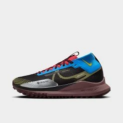 Women's Nike React Pegasus Trail 4 GORE-TEX Waterproof Trail Running Shoes Black/Vivid Sulfur/Light Photo Blue/Track Red - DJ7929 003