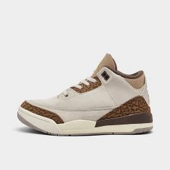 Nike Little Kids' Air Jordan Retro 3 Basketball Shoes Light Orewood Brown/Metallic Gold - DM0966 102