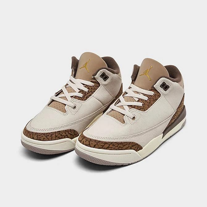 Nike Little Kids' Air Jordan Retro 3 Basketball Shoes Light Orewood Brown/Metallic Gold - DM0966 102 - Image 2
