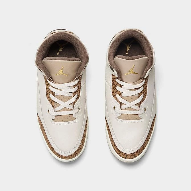 Nike Little Kids' Air Jordan Retro 3 Basketball Shoes Light Orewood Brown/Metallic Gold - DM0966 102 - Image 5