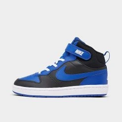 Little Kids' Nike Court Borough Mid 2 Casual Shoes Black/Game Royal/Game Royal/White - DM8873 001