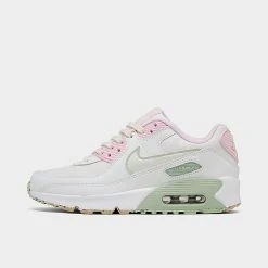 Nike Girls' Big Kids' Air Max 90 LTR Casual Shoes Summit White/Pink Foam/Coconut Milk - DQ0276G 100