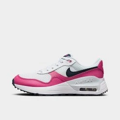 Big Kids' Nike Air Max SYSTM Casual Shoes White/Fierce Pink/Pure Platinum/Obsidian - DQ0284 110