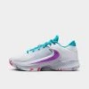 Big Kids' Nike Freak 4 Basketball Shoes White/Fuchsia Dream/Football Grey/Blue Lightning - DQ0553 102