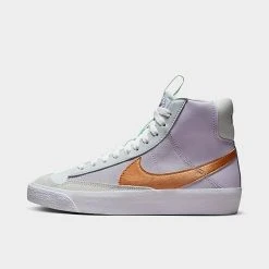 Big Kids' Nike Blazer Mid '77 SE Dance Casual Shoes Grape/Pure Platinum/Violet Frost/Metallic Copper - DQ6084 500