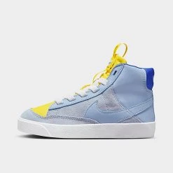 Girls' Little Kids' Nike Blazer Mid '77 SE Dance Stretch Lace Casual Shoes Cobalt Bliss/Opti Yellow/Hyper Royal/Red Stardust - DQ6085 402