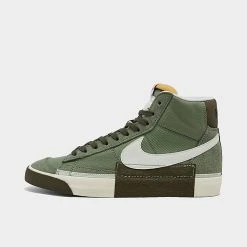 Men's Nike Blazer Mid Pro Club Casual Shoes Oil Green/Sea Glass/Medium Olive - DQ7673 301