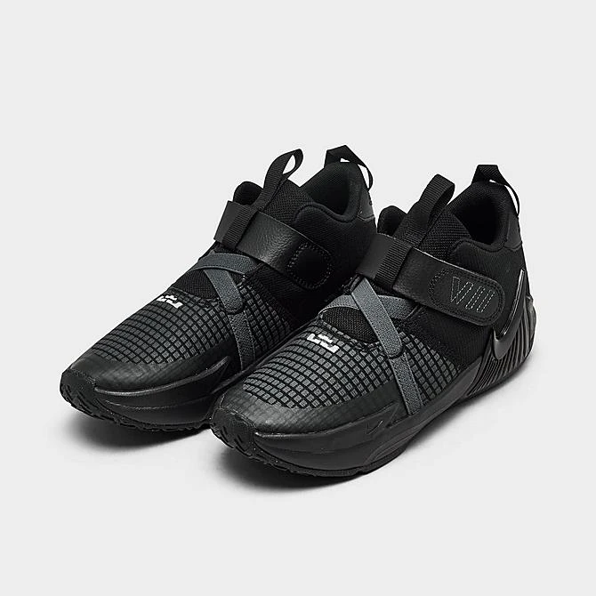 Little Kids' Nike LeBron Witness 7 Stretch Lace Basketball Shoes Black/White/Anthracite - DQ8647 004 - Image 2