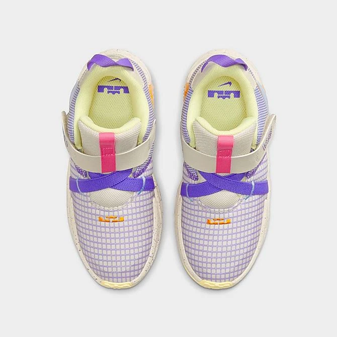 Little Kids' Nike LeBron Witness 7 Stretch Lace Basketball Shoes Light Orewood Brown/Action Grape/Vivid Orange/Cobalt Bliss - DQ8647 101 - Image 5