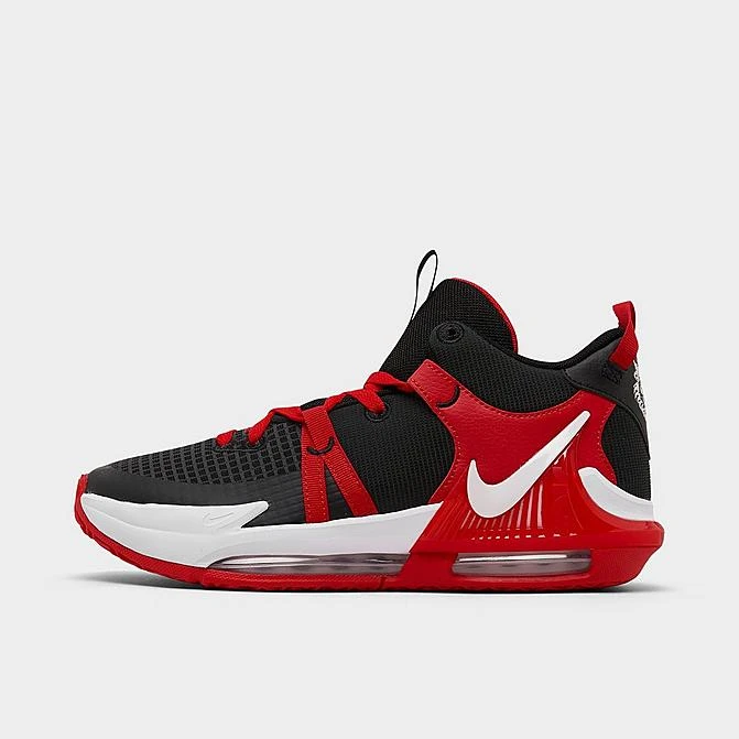 Big Kids' Nike LeBron Witness 7 Basketball Shoes Black/White/University Red - DQ8650 005