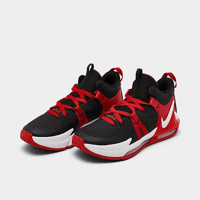 Big Kids' Nike LeBron Witness 7 Basketball Shoes Black/White/University Red - DQ8650 005 - Image 2