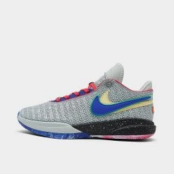 Big Kids' Nike Lebron 20 Basketball Shoes Light Silver/Hyper Royal/Lemon Chiffon - DQ8651 002