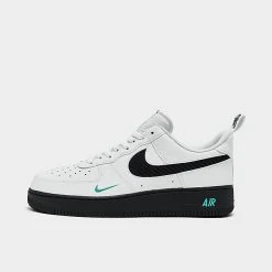 Men's Nike Air Force 1 '07 LV8 Carbon Fiber Casual Shoes White/White/Black/Washed Teal - DR0155 100