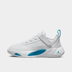 Nike Little Kids' Jordan Luka 1 Basketball Shoes White/Metallic Silver/Neo Turquoise - DR6086 104
